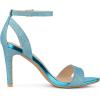 imageAllegra K Womens Glitter Ankle Strap Stiletto High Heel SandalsLake Blue