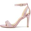 imageAllegra K Womens Glitter Ankle Strap Stiletto High Heel SandalsPink