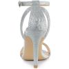 imageAllegra K Womens Glitter Ankle Strap Stiletto High Heel SandalsSilver
