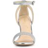 imageAllegra K Womens Glitter Ankle Strap Stiletto High Heel SandalsSilver