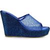 imageAllegra K Womens Glitter Platform Heels Slide Wedge SandalsBlue