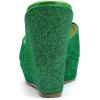 imageAllegra K Womens Glitter Platform Slip on Wedge Heels SandalsGreen