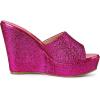imageAllegra K Womens Glitter Platform Slip on Wedge Heels SandalsHot Pink