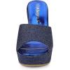 imageAllegra K Womens Glitter Platform Slip on Wedge Heels SandalsNavy Blue