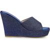 imageAllegra K Womens Glitter Platform Slip on Wedge Heels SandalsNavy Blue