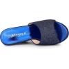 imageAllegra K Womens Glitter Platform Slip on Wedge Heels SandalsNavy Blue