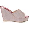 imageAllegra K Womens Glitter Platform Slip on Wedge Heels SandalsPink