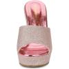 imageAllegra K Womens Glitter Platform Slip on Wedge Heels SandalsPink