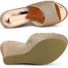 imageAllegra K Womens Glitter Platform Slip on Wedge Heels SandalsRose Gold