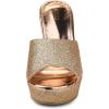 imageAllegra K Womens Glitter Platform Slip on Wedge Heels SandalsRose Gold