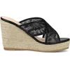 imageAllegra K Womens Lace Crisscross Strap Slide Wedges Wedge Espadrilles SandalsBlack