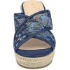 imageAllegra K Womens Lace Crisscross Strap Slide Wedges Wedge Espadrilles SandalsDeep Blue