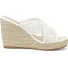 imageAllegra K Womens Lace Crisscross Strap Slide Wedges Wedge Espadrilles SandalsWhite