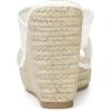 imageAllegra K Womens Lace Crisscross Strap Slide Wedges Wedge Espadrilles SandalsWhite