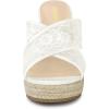 imageAllegra K Womens Lace Crisscross Strap Slide Wedges Wedge Espadrilles SandalsWhite