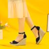 imageAllegra K Womens Lace Platform Espadrilles Wedge Heels SandalsBlack