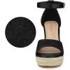 imageAllegra K Womens Lace Platform Espadrilles Wedge Heels SandalsBlack