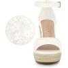 imageAllegra K Womens Lace Platform Espadrilles Wedge Heels SandalsWhite