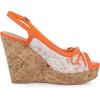 imageAllegra K Womens Lace Platform Wedges Wedge Heel SandalsOrange Flower