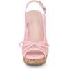 imageAllegra K Womens Lace Platform Wedges Wedge Heel SandalsPink