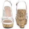 imageAllegra K Womens Lace Platform Wedges Wedge Heel SandalsWhite Green