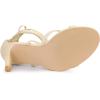 imageAllegra K Womens Lace Up Heels Stiletto High Heel SandalsBeige