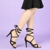 imageAllegra K Womens Lace Up Heels Stiletto High Heel SandalsBlack