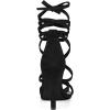 imageAllegra K Womens Lace Up Heels Stiletto High Heel SandalsBlack