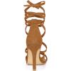 imageAllegra K Womens Lace Up Heels Stiletto High Heel SandalsBrown