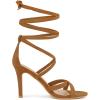 imageAllegra K Womens Lace Up Heels Stiletto High Heel SandalsBrown