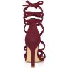 imageAllegra K Womens Lace Up Heels Stiletto High Heel SandalsBurgundy