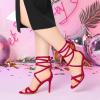 imageAllegra K Womens Lace Up Heels Stiletto High Heel SandalsHot Pink