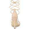 imageAllegra K Womens Lace Up Heels Strappy Stiletto Heel SandalsBeige