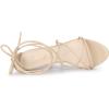 imageAllegra K Womens Lace Up Heels Strappy Stiletto Heel SandalsBeige
