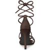 imageAllegra K Womens Lace Up Heels Strappy Stiletto Heel SandalsCoffee