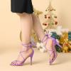 imageAllegra K Womens Lace Up Heels Strappy Stiletto Heel SandalsLavender