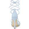 imageAllegra K Womens Lace Up Heels Strappy Stiletto Heel SandalsLight Blue