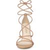 imageAllegra K Womens Lace Up Heels Strappy Stiletto Heel SandalsNude