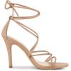 imageAllegra K Womens Lace Up Heels Strappy Stiletto Heel SandalsNude