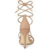 imageAllegra K Womens Lace Up Heels Strappy Stiletto Heel SandalsNude