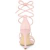 imageAllegra K Womens Lace Up Heels Strappy Stiletto Heel SandalsPink