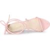 imageAllegra K Womens Lace Up Heels Strappy Stiletto Heel SandalsPink