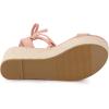 imageAllegra K Womens Lace Up Wedge Heel Slingback Platform Strappy SandalsPink