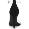 imageAllegra K Womens Open Toe Clear Ankle Strap Stiletto Heel SandalsBlack