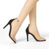 imageAllegra K Womens Open Toe Clear Ankle Strap Stiletto Heel SandalsBlack