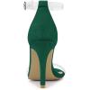 imageAllegra K Womens Open Toe Clear Ankle Strap Stiletto Heel SandalsEmerald Green