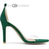 imageAllegra K Womens Open Toe Clear Ankle Strap Stiletto Heel SandalsEmerald Green