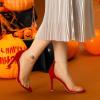 imageAllegra K Womens Open Toe Clear Ankle Strap Stiletto Heel SandalsRed