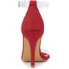 imageAllegra K Womens Open Toe Clear Ankle Strap Stiletto Heel SandalsRed