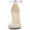 imageAllegra K Womens Open Toe Clear Ankle Strap Stiletto Heel SandalsSky Blue
